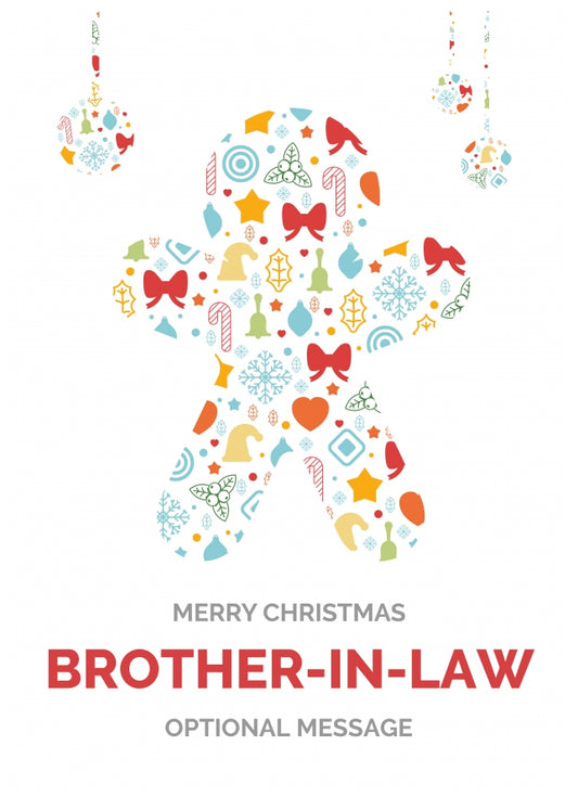 Merry Christmas Card for Brother-in-law - Gingerbread Man Icons