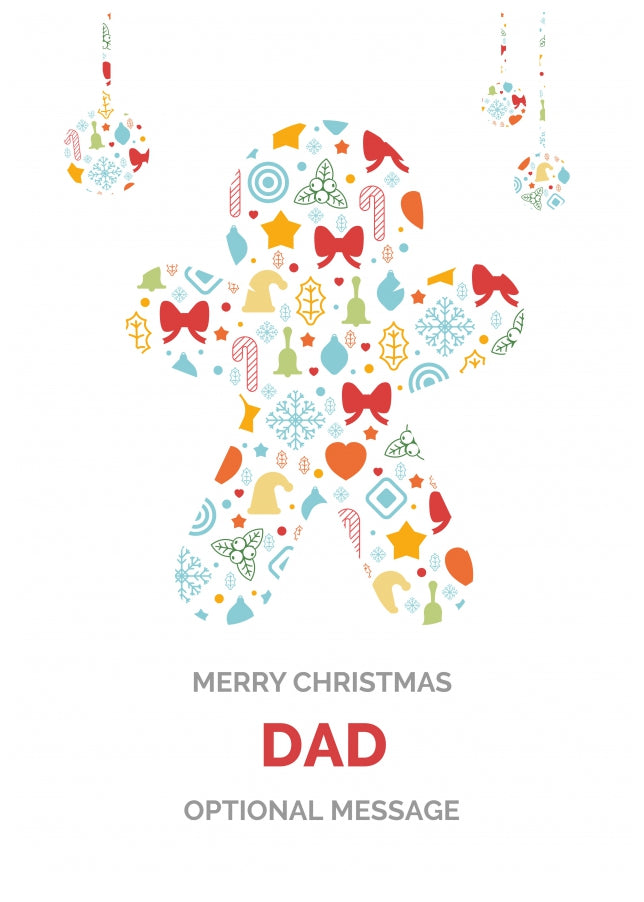 Merry Christmas Card for Dad - Gingerbread Man Icons