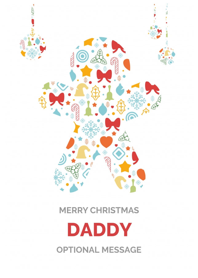 Merry Christmas Card for Daddy - Gingerbread Man Icons