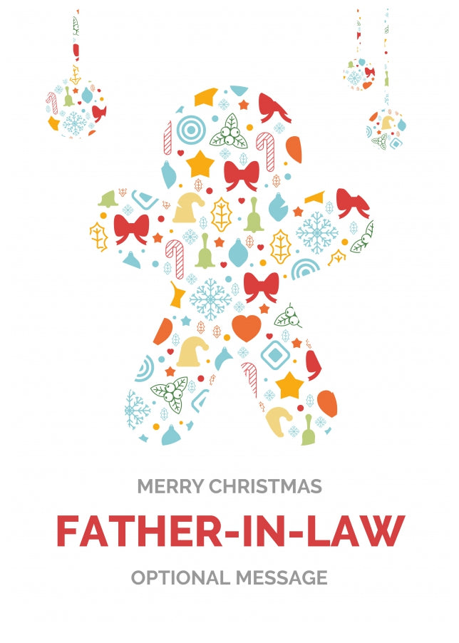 Merry Christmas Card for Father-in-law - Gingerbread Man Icons