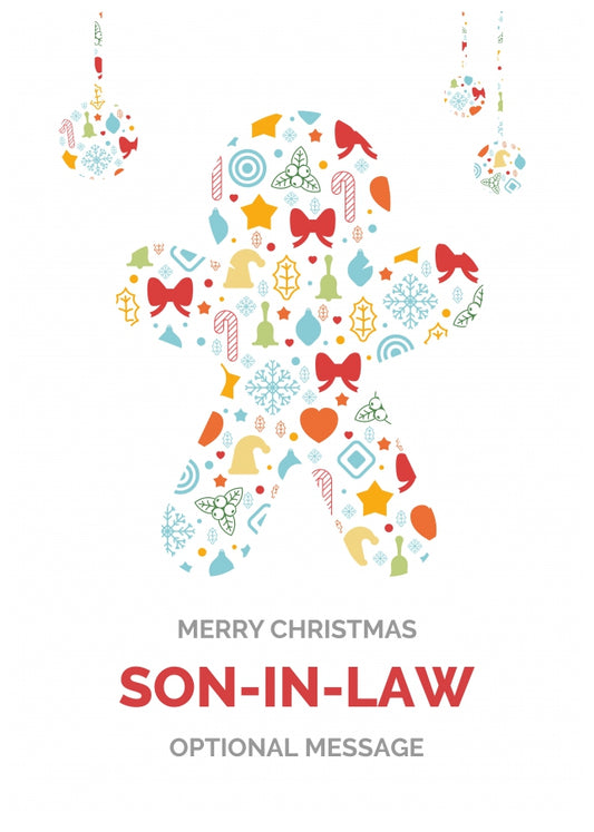 Merry Christmas Card for Son-in-law - Gingerbread Man Icons