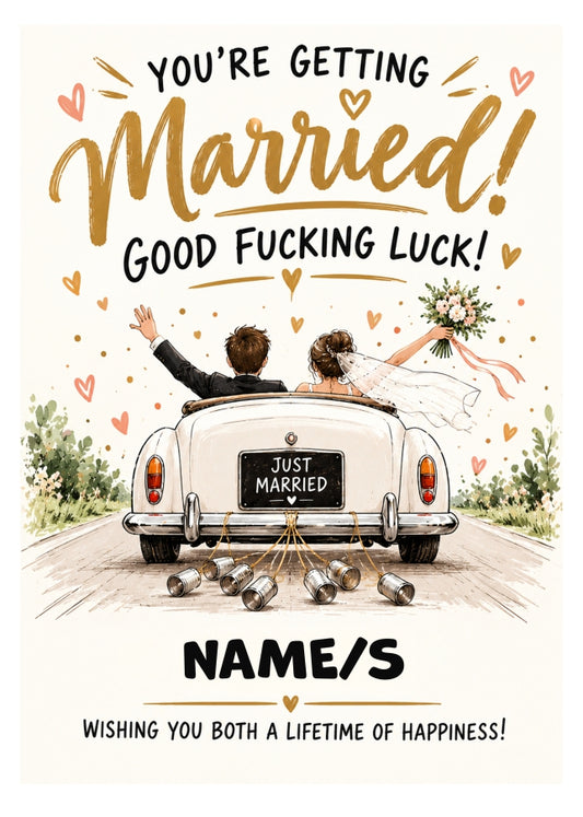 Good F*cking Luck Wedding Day Card