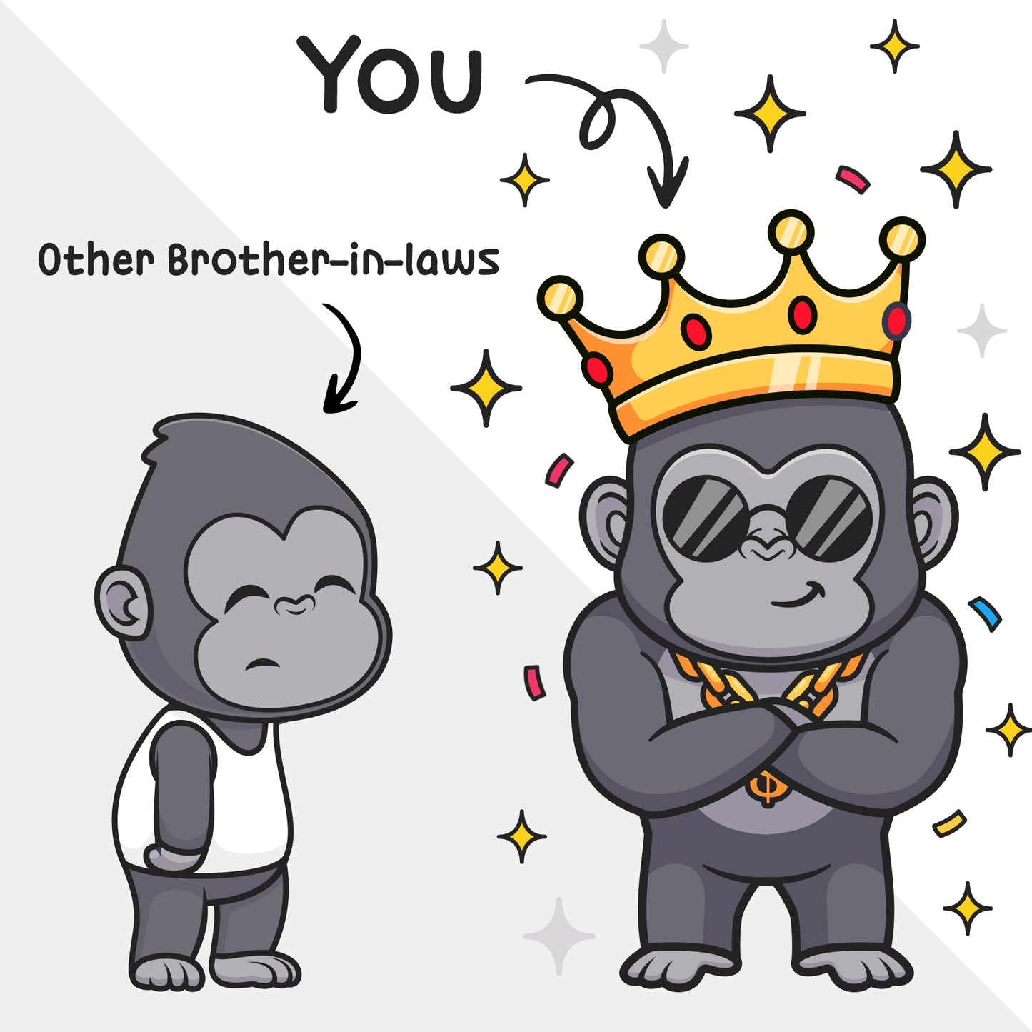 Brother-in-Law Birthday Card for Him - Funny Gorilla Theme - Other Brothers