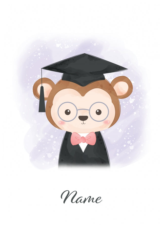 Personalised Graduation Monkey Card