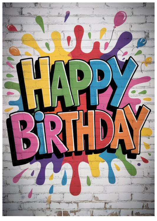 Graffiti Style Happy Birthday Card for Teenage Boy
