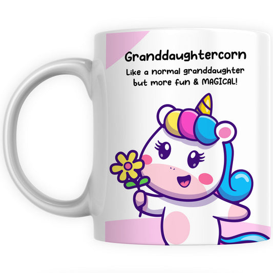 Personalised Granddaughtercorn Coffee Mug Gift - Unicorn Granddaughter Gifts