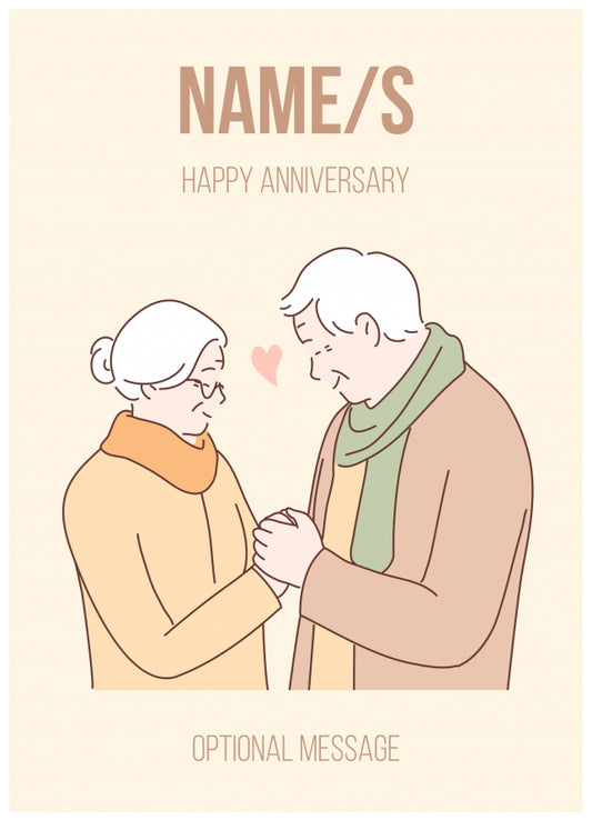 Personalised Anniversary Card for Grandparents