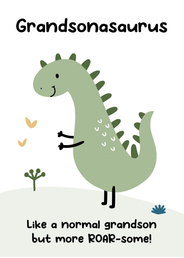 Grandadasaurus Card Grandson Birthday Card from Nannie, Grandad or Grandparents ...