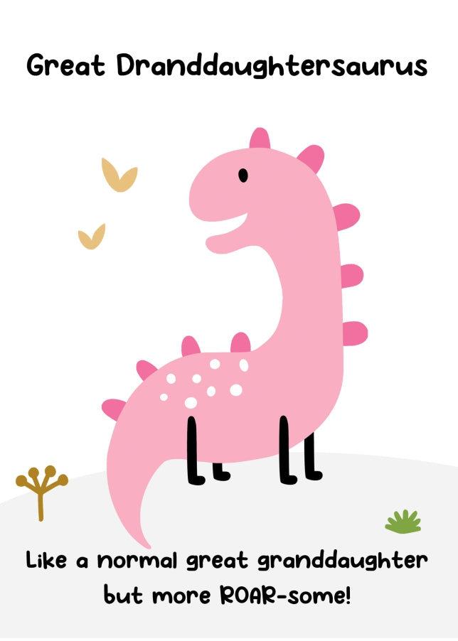 Grandadasaurus Card Great Granddaughter Birthday Cards from Grandparents- Great ...