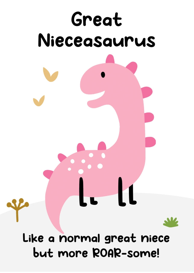 Great Niece Birthday Cards from Aunt or Uncle - Great Nieceasaurus Card