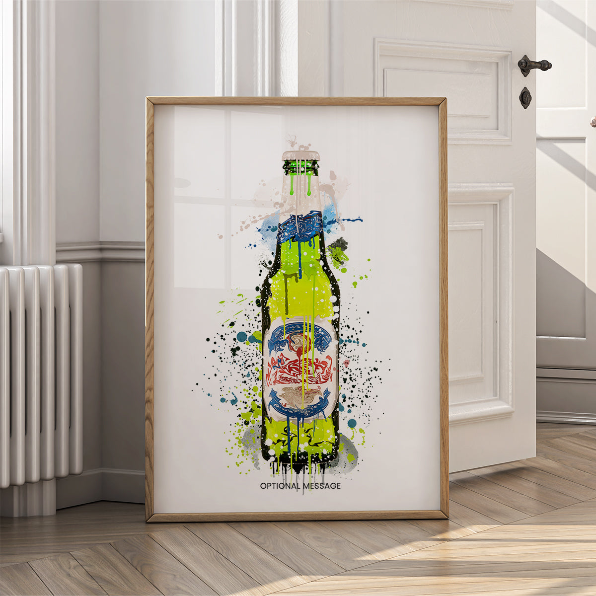 Dining Room Wall Art Decor - Green Beer Bottle Prints - {VARIATION}