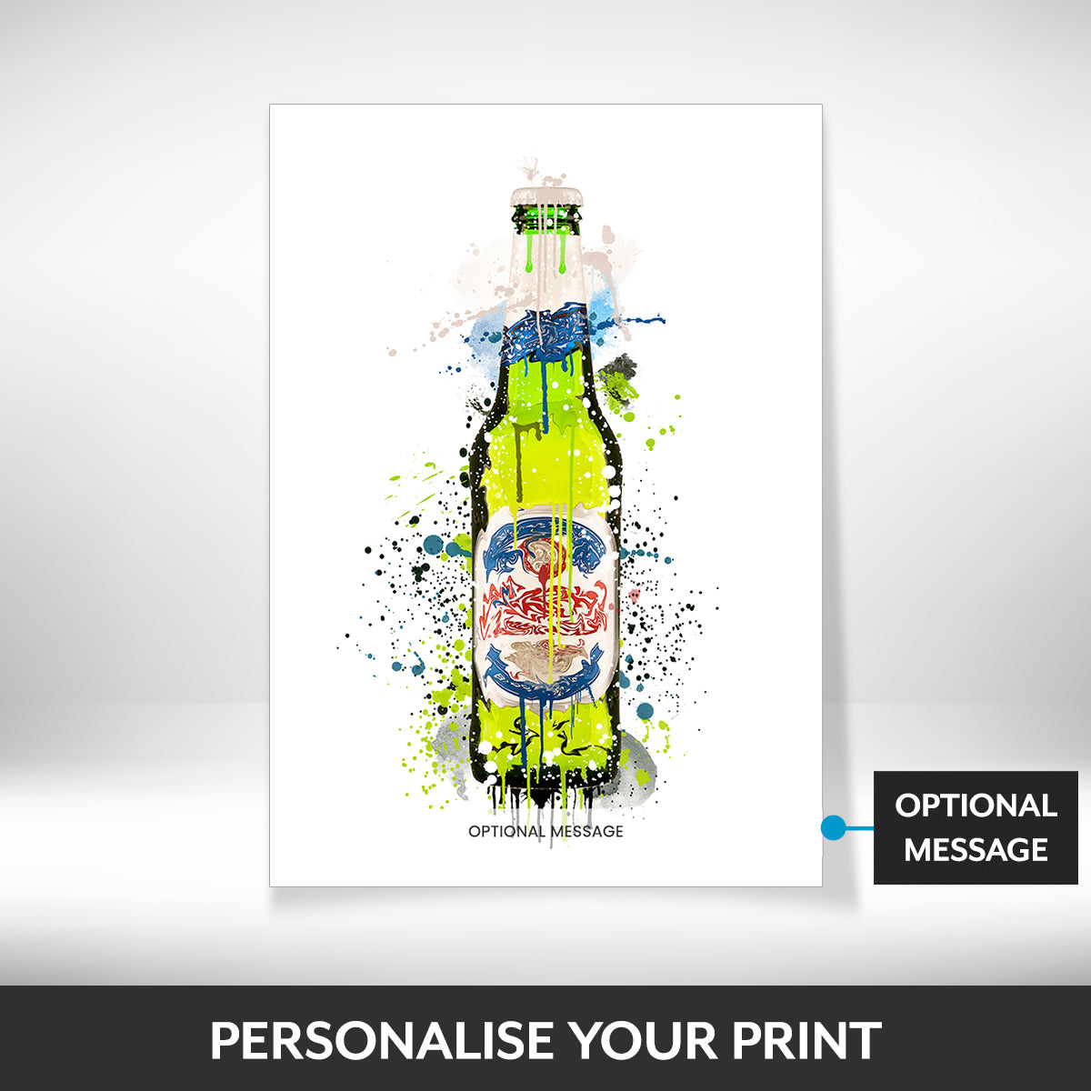 What can be personalised on this pictures for dining room walls