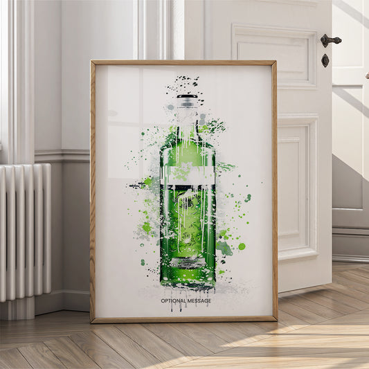Dining Room Wall Art Decor - Green Gin Bottle Prints - {VARIATION}