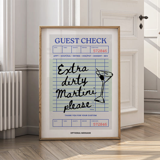 Personalised Kitchen Wall Art - Extra Dirty Martini Please - {VARIATION}