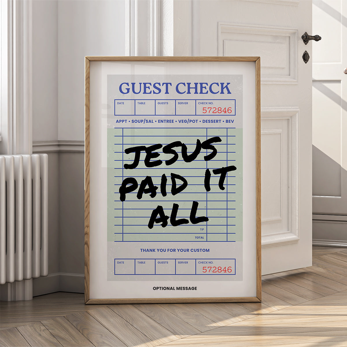 Religious Wall Art Print - Jesus Paid It All - {VARIATION}