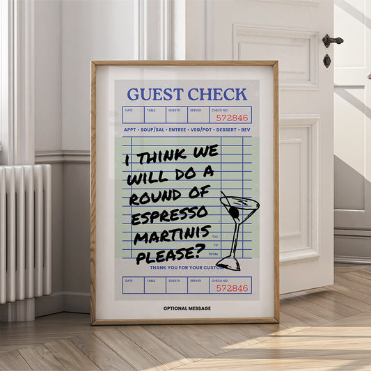 Personalised Kitchen Wall Art - Espresso Martinis Please - {VARIATION}