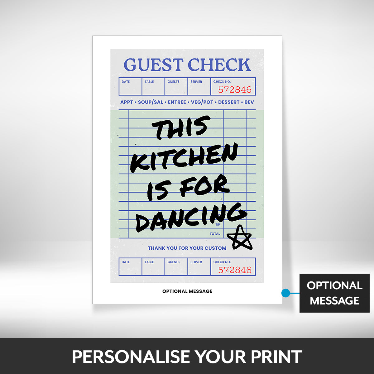 What can be personalised on this pictures for kitchen walls