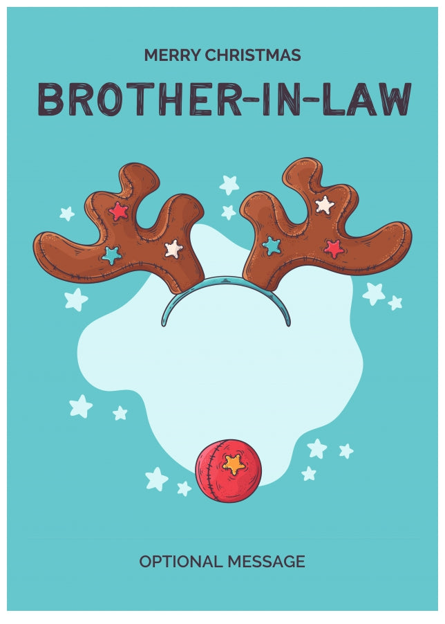 Merry Christmas Card for Brother-in-law - Hand Drawn Antlers