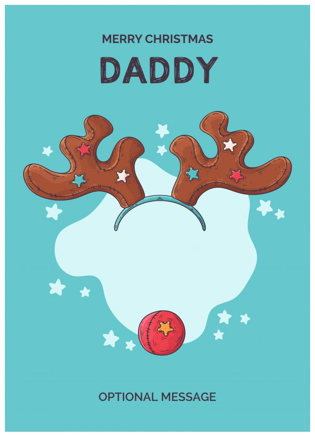 Merry Christmas Card for Daddy - Hand Drawn Antlers