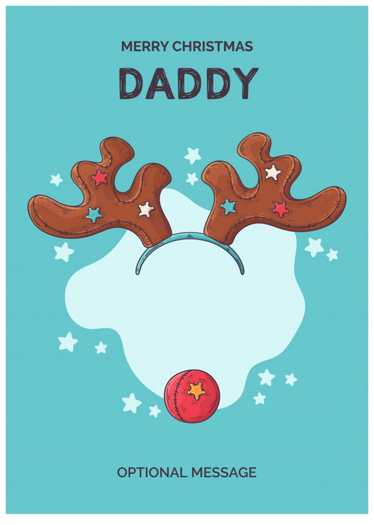 Merry Christmas Card for Daddy - Hand Drawn Antlers