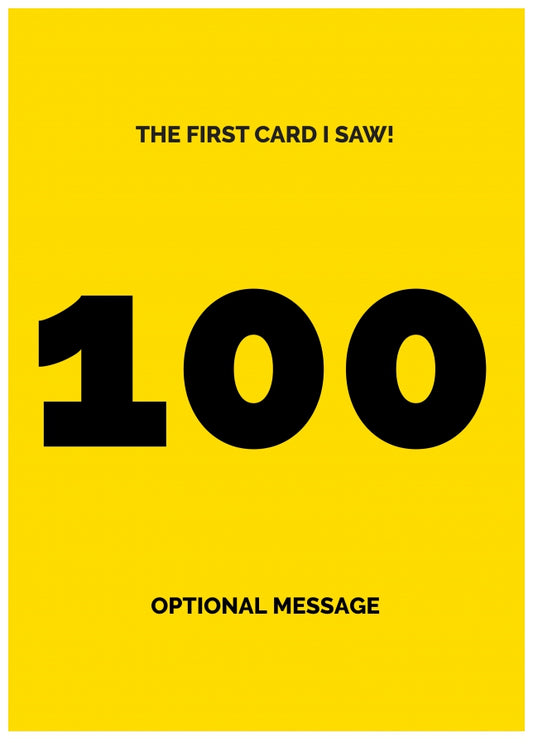 Happy 100th Birthday Card - First Card I Saw!