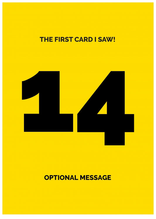 Happy 14th Birthday Card - First Card I Saw!