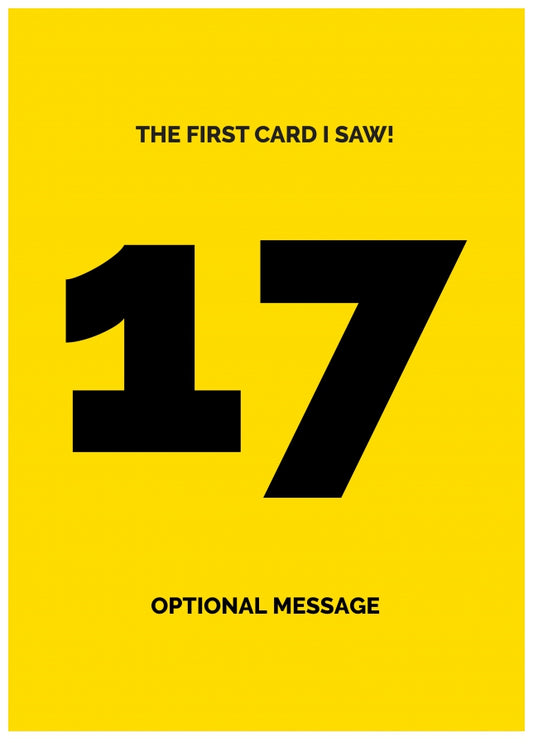 Happy 17th Birthday Card - First Card I Saw!