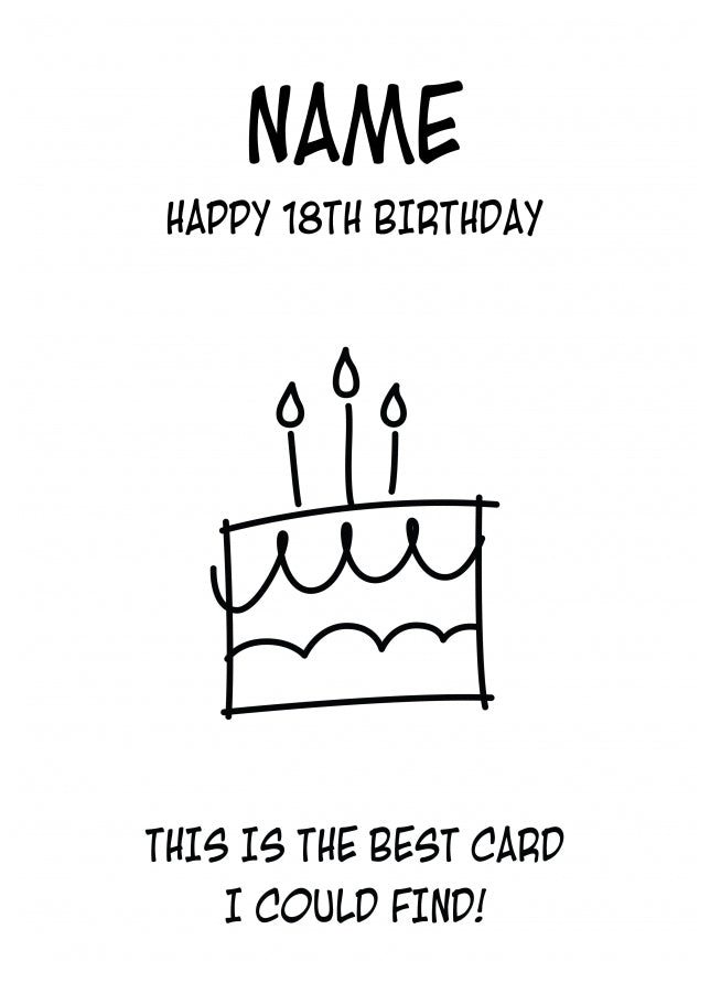 Happy 18th Birthday Card - Best Card I Could Find!