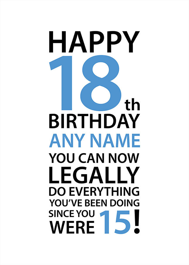 Funny Happy 18th Birthday Card for Him