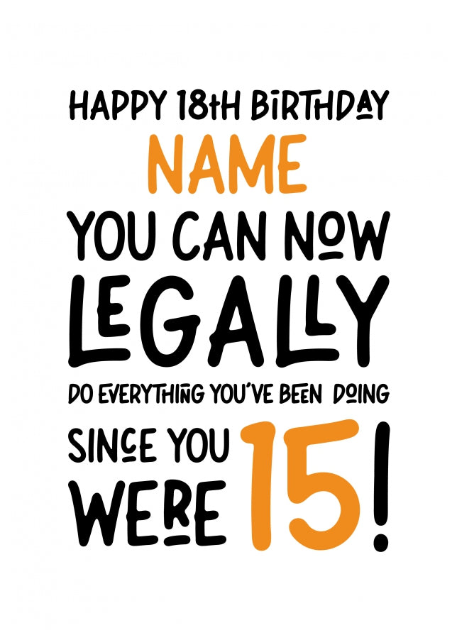 Funny Happy 18th Birthday Card