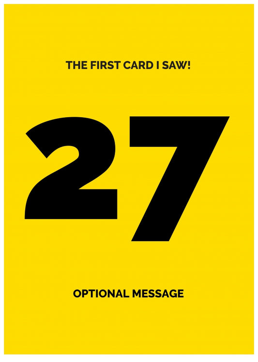 Happy 27th Birthday Card - First Card I Saw!