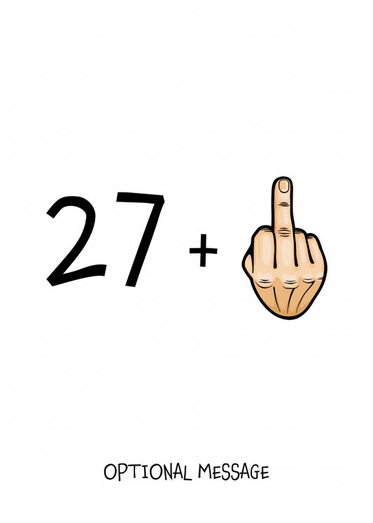 Happy 28th Birthday Card - 27 Plus 1