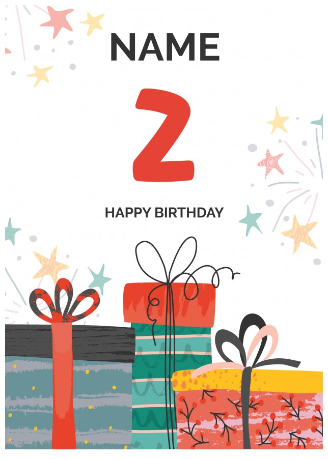 Happy 2nd Birthday Card - Fun Presents Design