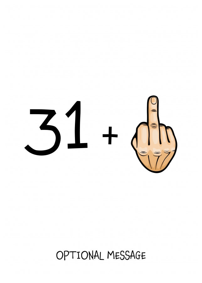 Happy 32nd Birthday Card - 31 Plus 1