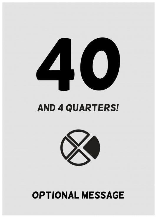 Happy 41st Birthday Card - 40 and 4 Quarters