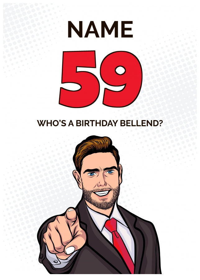 Happy 59th Birthday Card - Who's a Birthday Bellend!