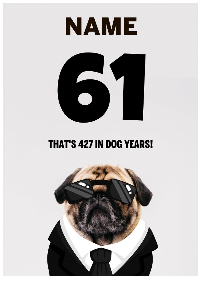 Happy 61st Birthday Card - 61 is 427 in Dog Years!