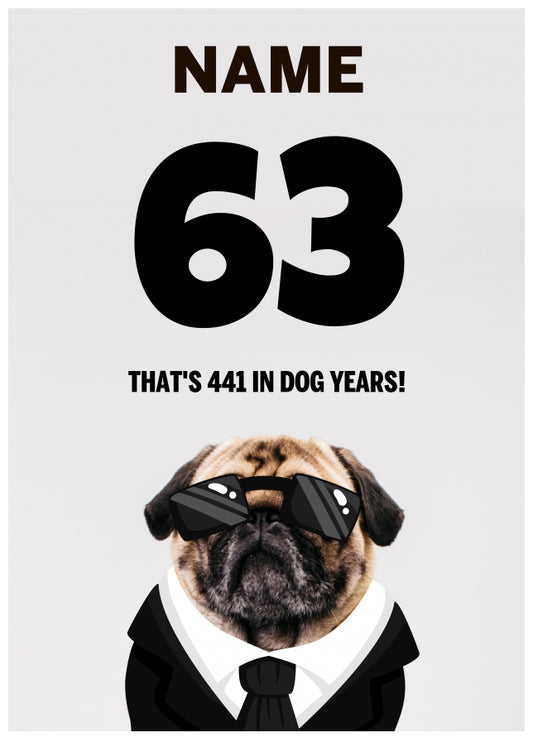 Happy 63rd Birthday Card - 63 is 441 in Dog Years!