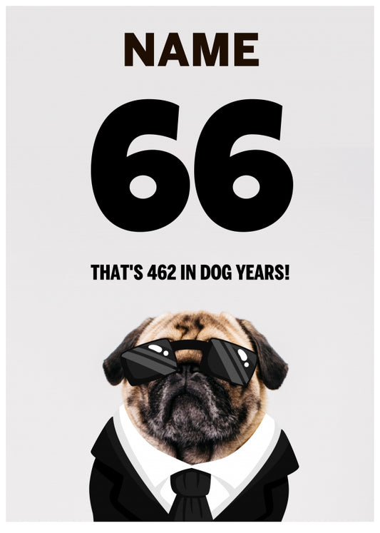 Happy 66th Birthday Card - 66 is 462 in Dog Years!