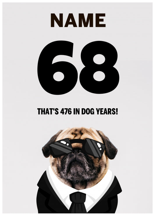 Happy 68th Birthday Card - 68 is 476 in Dog Years!