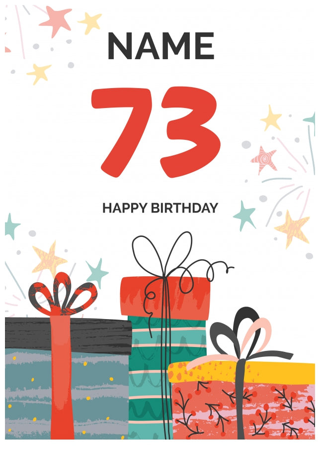 Happy 73rd Birthday Card - Fun Presents Design