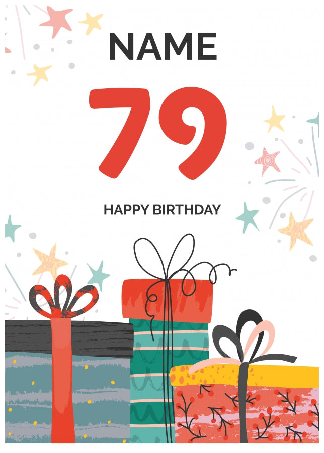 Happy 79th Birthday Card - Fun Presents Design