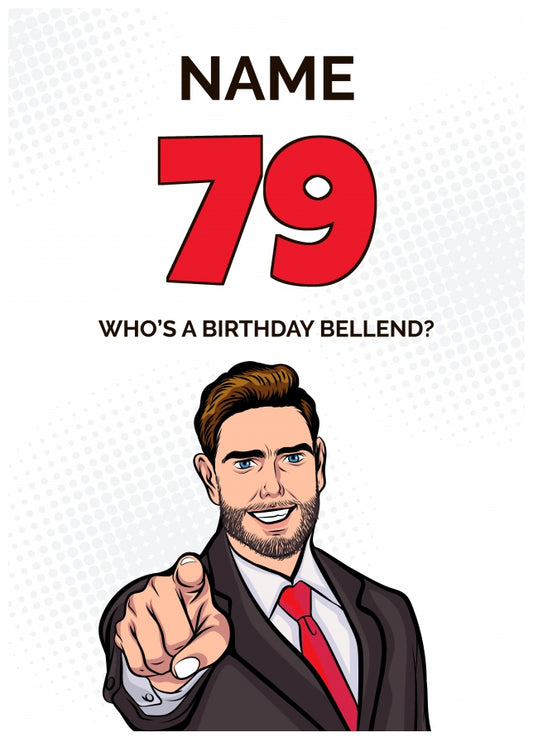 Happy 79th Birthday Card - Who's a Birthday Bellend!