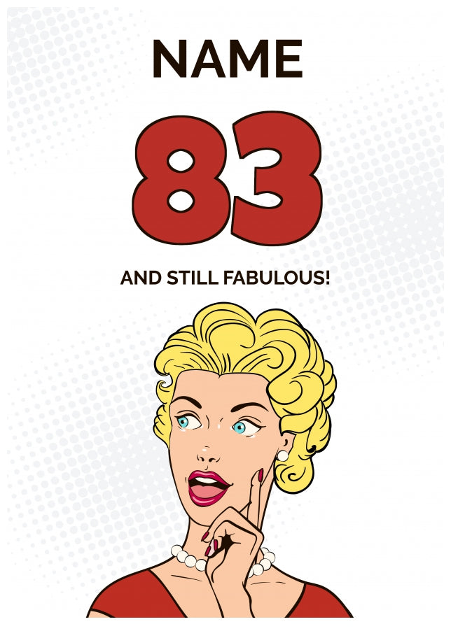 Happy 83rd Birthday Card - 83 and Still Fabulous!