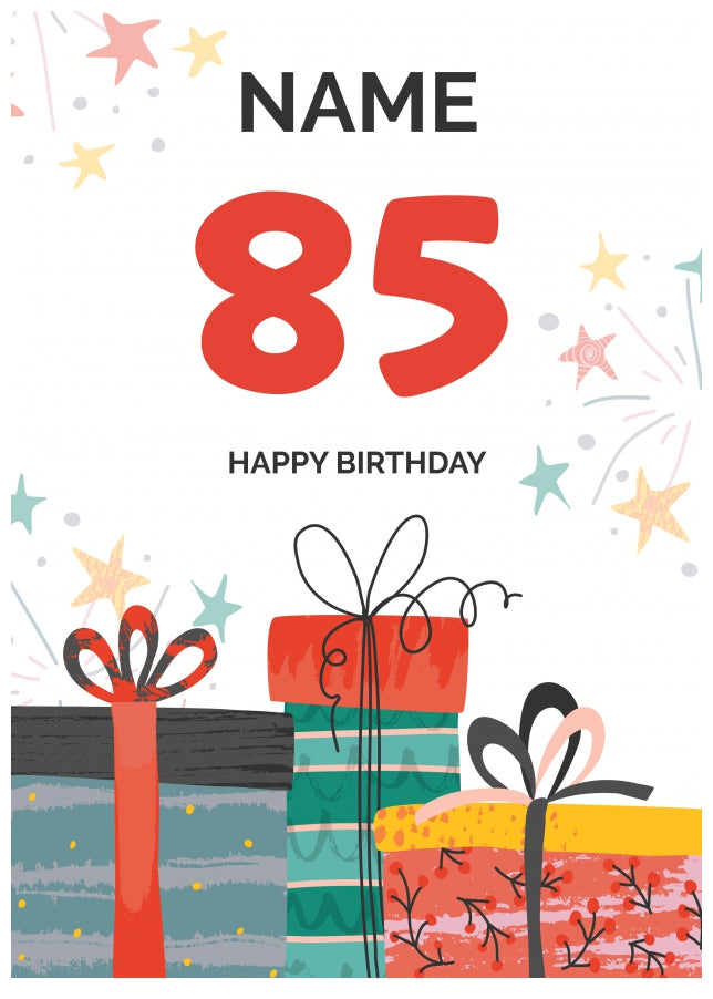 Happy 85th Birthday Card - Fun Presents Design