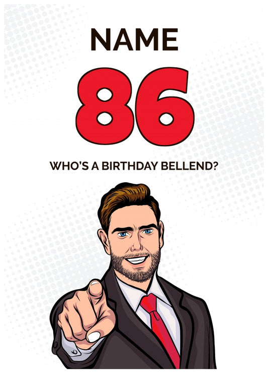 Happy 86th Birthday Card - Who's a Birthday Bellend!