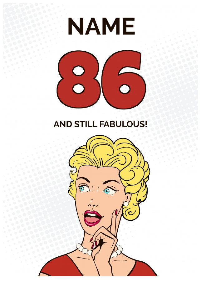 Happy 86th Birthday Card - 86 and Still Fabulous!