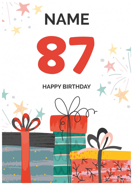 Happy 87th Birthday Card - Fun Presents Design