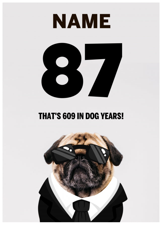 Happy 87th Birthday Card - 87 is 609 in Dog Years!