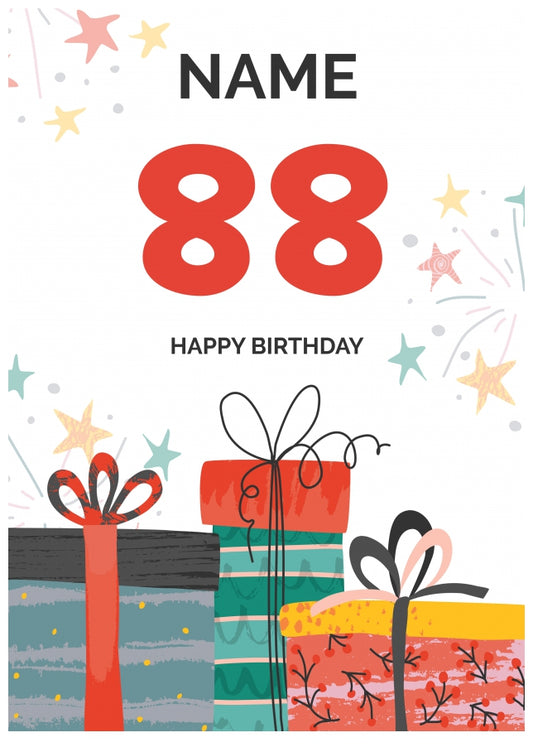 Happy 88th Birthday Card - Fun Presents Design